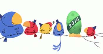 Google chúc mừng năm mới trên trang chủ để chào đón năm mới 2016 hạnh phúc an lành