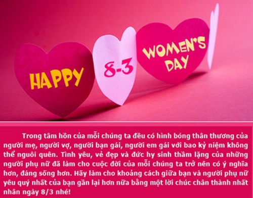 Lời chúc 8-3 hay nhất dành tặng mẹ - chị em gái nhân ngày quốc tết phụ nữ 1